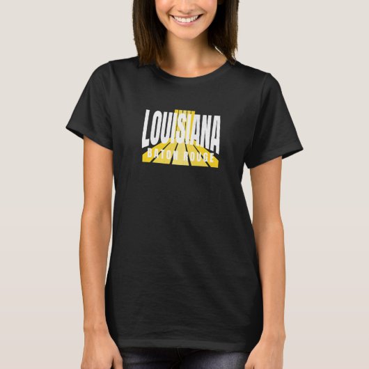 Nostalgic Baton Rouge Cool Purple & Yellow Louisia Tシャツ (正面)