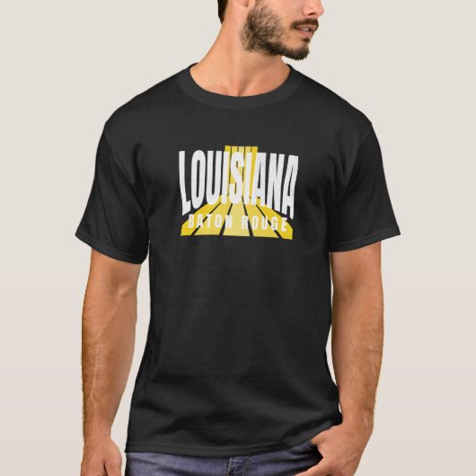 Nostalgic Baton Rouge Cool Purple & Yellow Louisia Tシャツ (正面)
