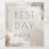 Nostalgic Beige Watercolor Calligraphy ワインラベル (シングルラベル)