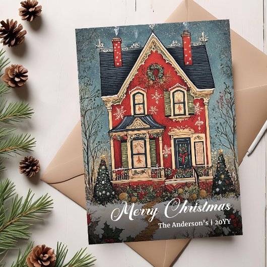 Nostalgic Christmas House Digital Holiday Card シーズンカード