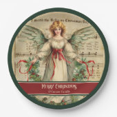 Nostalgic Christmas Paper Plates Elegant Angel Art ペーパープレート (正面)