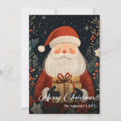 Nostalgic Christmas Santa card elegant folk charm シーズンカード (正面)