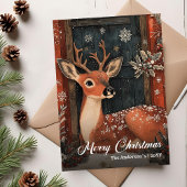 Nostalgic Christmas Santa card elegant folk charm シーズンカード