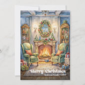 Nostalgic Christmas scene card vintage holiday joy シーズンカード (正面)