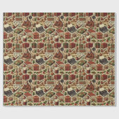 Nostalgic Christmas Wrapping Paper for Grandfather ラッピングペーパー (フラット)