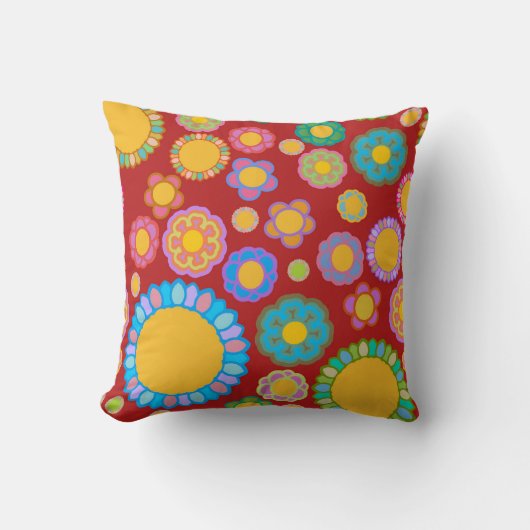 Nostalgic Flora Red クッション (正面)