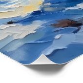 Nostalgic Happy Snowman with Bluebird Winter Scene ポスター (コーナー)