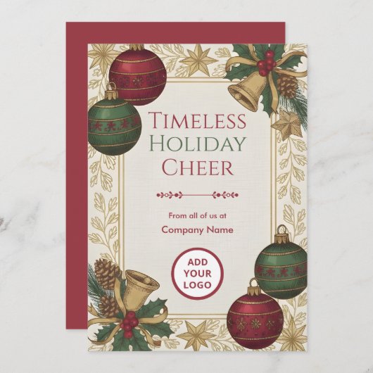 Nostalgic Heirloom Holiday Client Logo Ready Pack シーズンカード (正面/裏面)