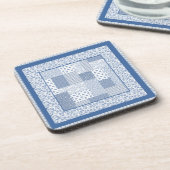 Nostalgic Indigo Faux Patchwork Set of Coasters コースター (左側)