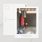 Nostalgic Japan Retro Red Post Box Postcard ポストカード (正面/裏面)