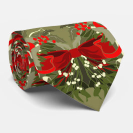 Nostalgic Mistletoe and Holly Christmas ネクタイ