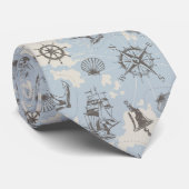 Nostalgic nautical themed blue pattern  neck tie ネクタイ (ロール)