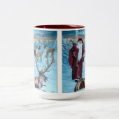 Nostalgic Painted Santa and Reindeer 15 oz. Mug  ツートーンマグカップ (中央)