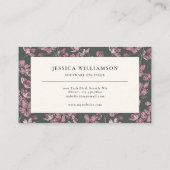 Nostalgic pink floral Business Card 名刺 (裏面)