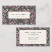Nostalgic pink floral Business Card 名刺 (正面/裏面)