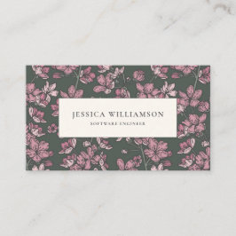 Nostalgic pink floral Business Card 名刺