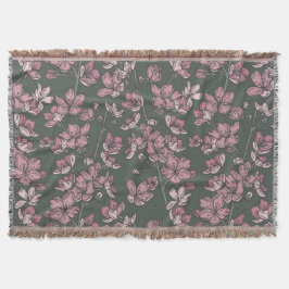 Nostalgic pink floral french country スローブランケット