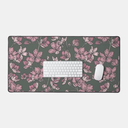 Nostalgic pink floral french country デスクマット (キーボード&マウス)