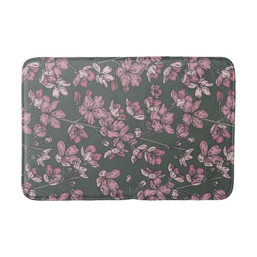 Nostalgic Pink Floral French Country バスマット (正面)