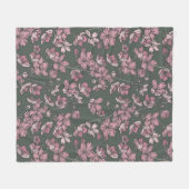 Nostalgic pink floral french country フリースブランケット (正面(横))