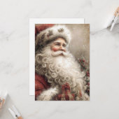 Nostalgic Santa Claus Happy Holidays Flat カード (正面/裏面インサイチュ)