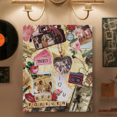 Nostalgic Scrapbook BFF Forever Photo Collage キャンバスプリント