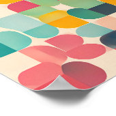 Nostalgic Textile Art: Retro Grid Quilt ポスター (角)