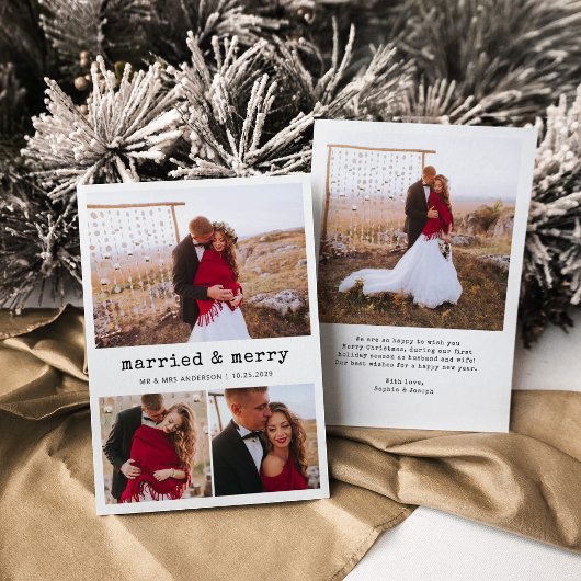 Nostalgic Type First Married Christmas Photo Grid シーズンカード