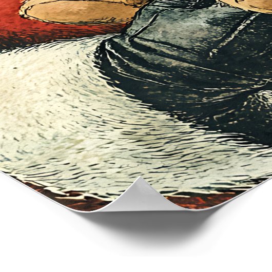 Nostalgic Vintage Christmas Santa ポスター (角)