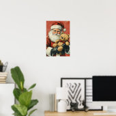 Nostalgic Vintage Christmas Santa ポスター (ホームオフィス)