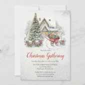 Nostalgic Vintage Cottage Christmas Gathering 招待状 (正面)