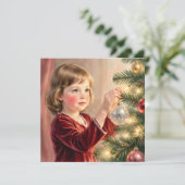 Nostalgic Vintage Girl and Christmas Tree シーズンカード (スタンド正面)