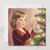 Nostalgic Vintage Girl and Christmas Tree シーズンカード (正面)