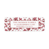 Nostalgic Vintage Red Christmas Ornaments ラベル (正面)