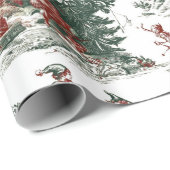 Nostalgic Vintage Red Green Christmas ラッピングペーパー (ロールコーナー)