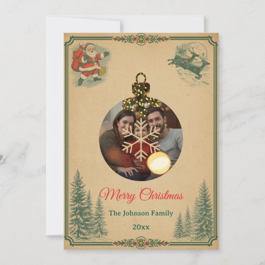Nostalgic Vintage Retro Style Christmas Card シーズンカード (正面)