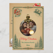 Nostalgic Vintage Retro Style Christmas Card シーズンカード (正面/裏面)