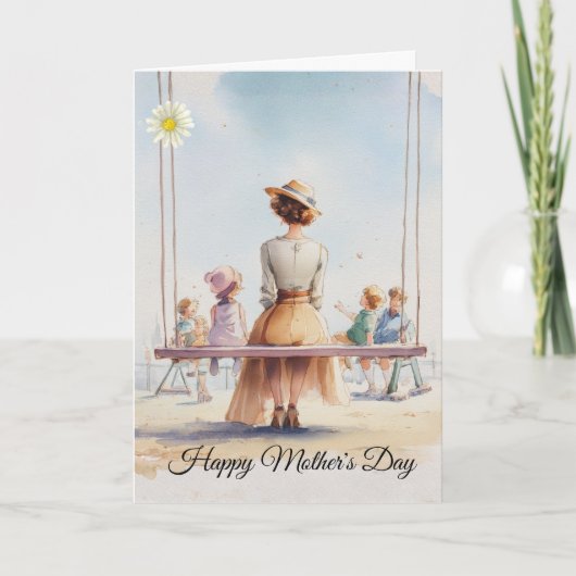 Nostalgic Watercolor Mother's Day カード (正面)