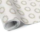 Nostalgic Watercolor Style Holiday Wreath ラッピングペーパー (ロールコーナー)