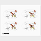 Nostalgisches Motiv  mit Vogel 楕円形シール (シート)