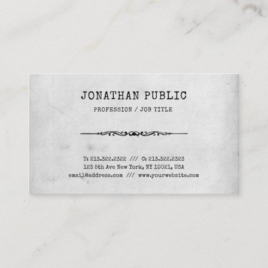 Nostalgyのレトロのクラシックな一見のスタイリッシュなデザインの贅沢 名刺 (裏面)