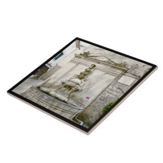 Nostradamas Fountain, St Remy, France Ceramic Tile タイル