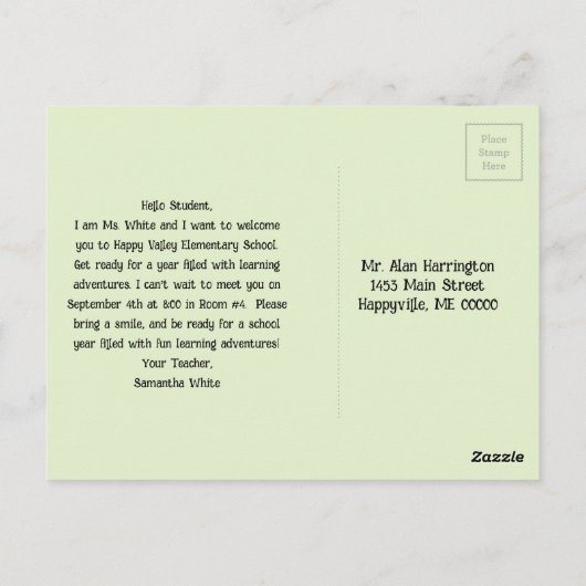 Nosy鹿はあなたを満たすために待つことができない先生注 ポストカード (裏面)