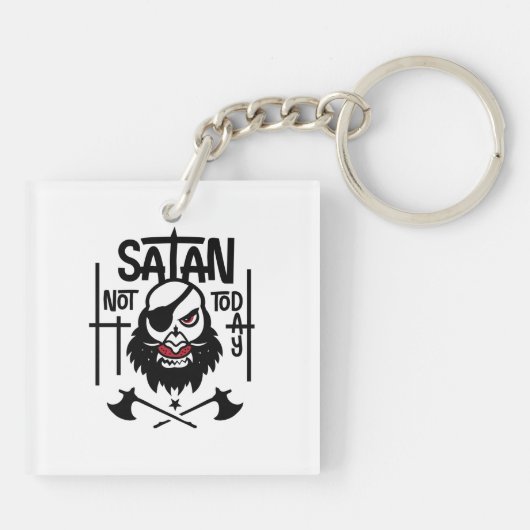 Not おもしろい Today Satan – 拘留 キーホルダー (裏面)