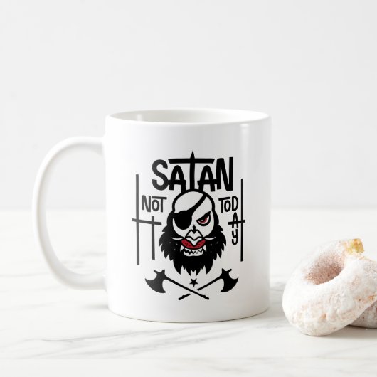 Not おもしろい Today Satan – 拘留 コーヒーマグカップ (ドーナツ)