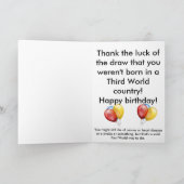 Not 生まれ  In the Third World誕生日カード カード (内部)