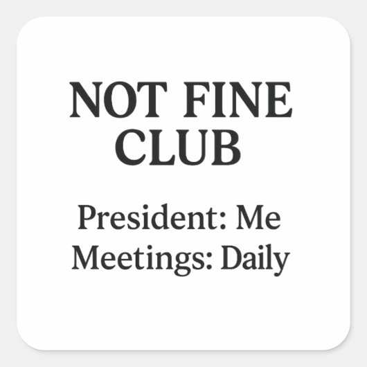 Not 素晴らし Club – ビニールステッカー スクエアシール (正面)