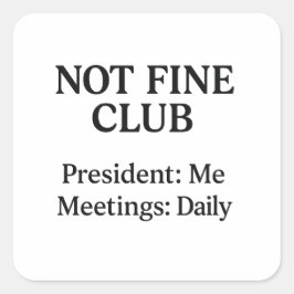 Not 素晴らし Club – ビニールステッカー スクエアシール