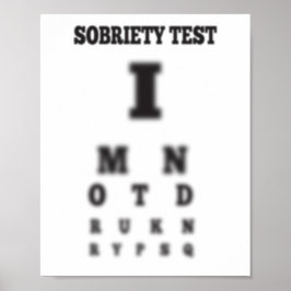 Not 飲ぼやけ Sobriity Sober Test Eye Chart ポスター