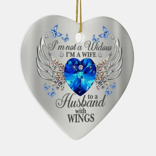 Not A未亡人夫WiThウィングス記念悔やみや弔慰 セラミックオーナメント (右)
